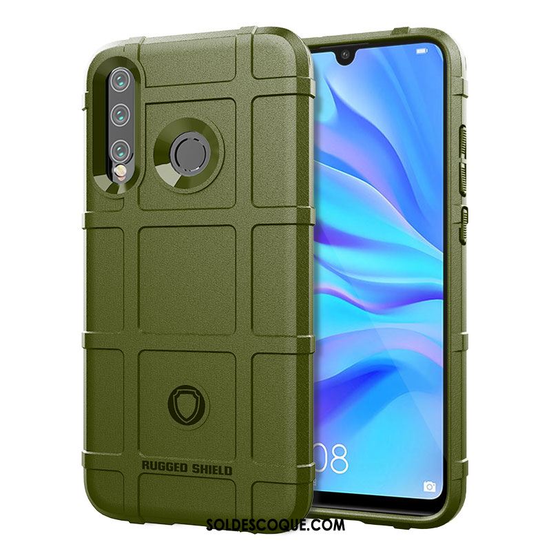 Coque Huawei P40 Lite E Délavé En Daim Trois Défenses Étui Téléphone Portable Vert Pas Cher