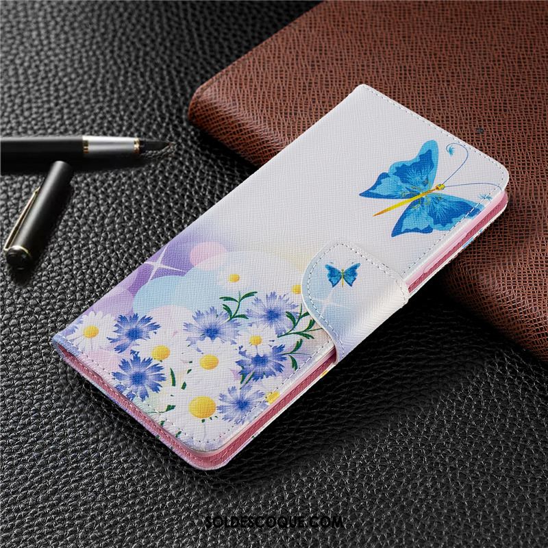 Coque Huawei P40 Lite E Téléphone Portable Protection Étui En Cuir Blanc Peinture Pas Cher