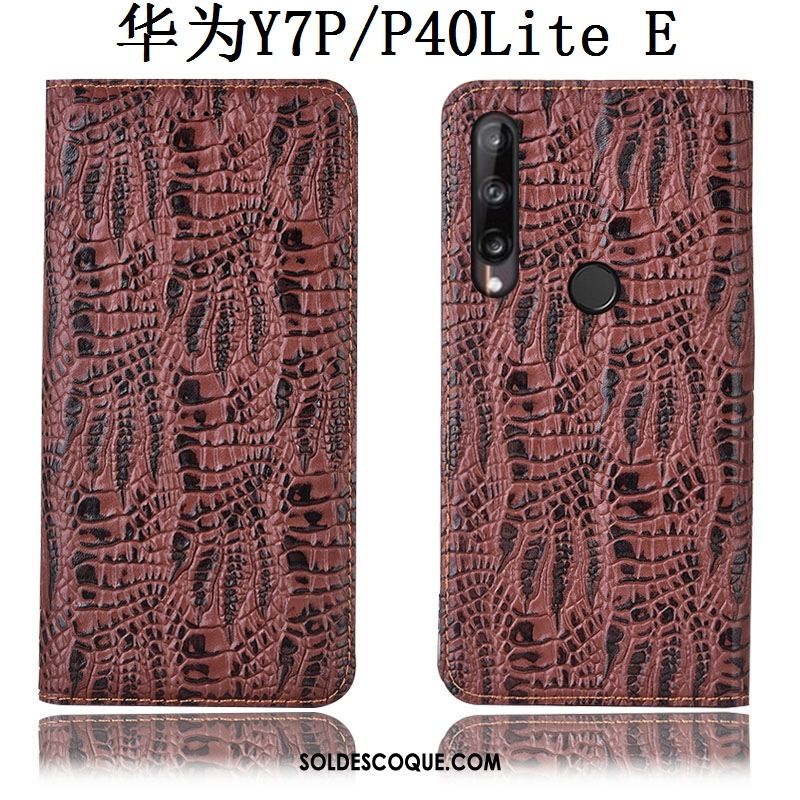 Coque Huawei P40 Lite E Étui Téléphone Portable Incassable Protection Cuir Véritable En Vente