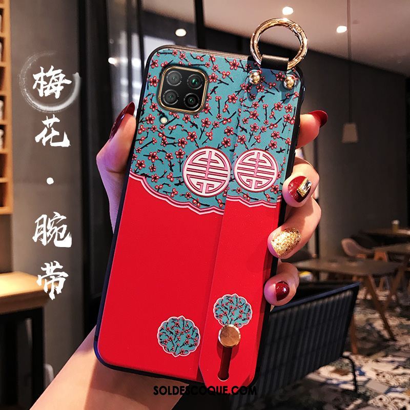 Coque Huawei P40 Lite Net Rouge Tout Compris Style Chinois Silicone Fluide Doux Pas Cher