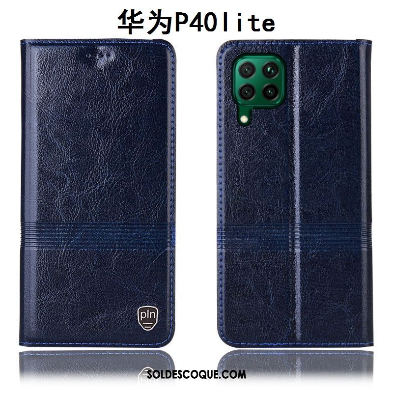 Coque Huawei P40 Lite Protection Bleu Téléphone Portable Étui En Cuir Tout Compris En Ligne