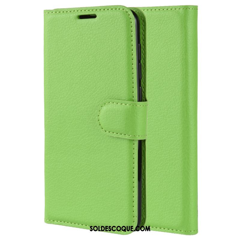 Coque Huawei P40 Lite Support Carte Étui En Cuir Vert Téléphone Portable Pas Cher