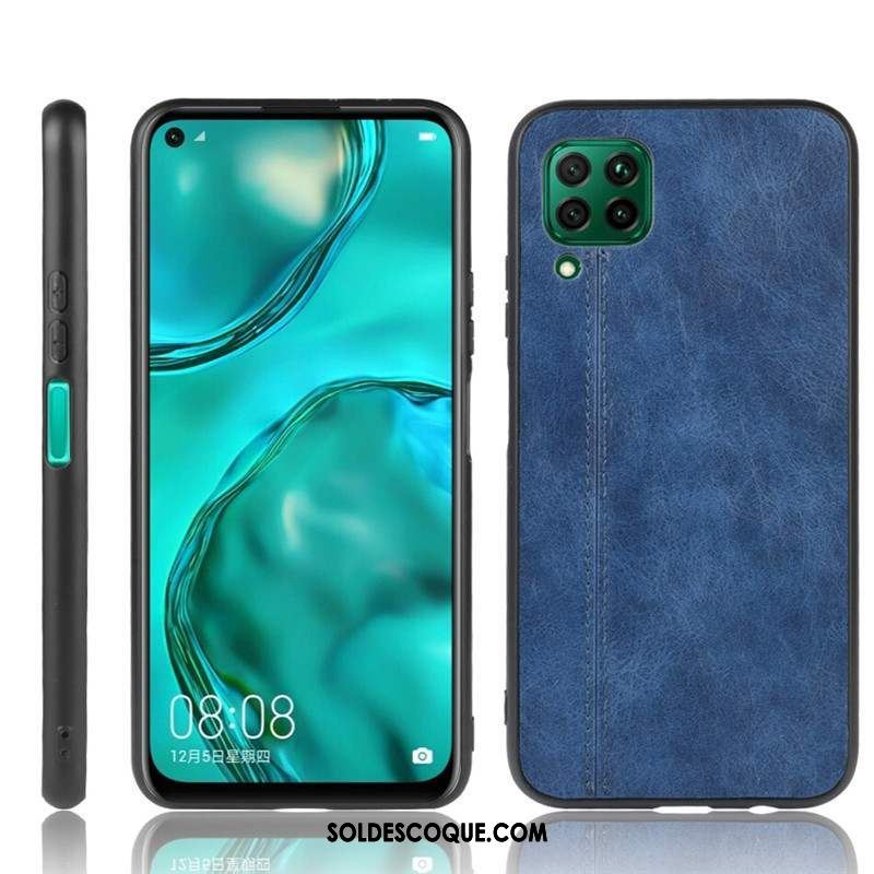 Coque Huawei P40 Lite Tout Compris Simple Protection Bleu Fluide Doux Pas Cher