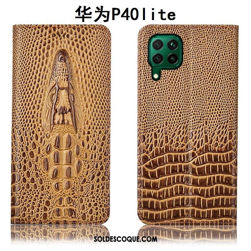 Coque Huawei P40 Lite Étui En Cuir Téléphone Portable Jaune Protection Tout Compris En Vente