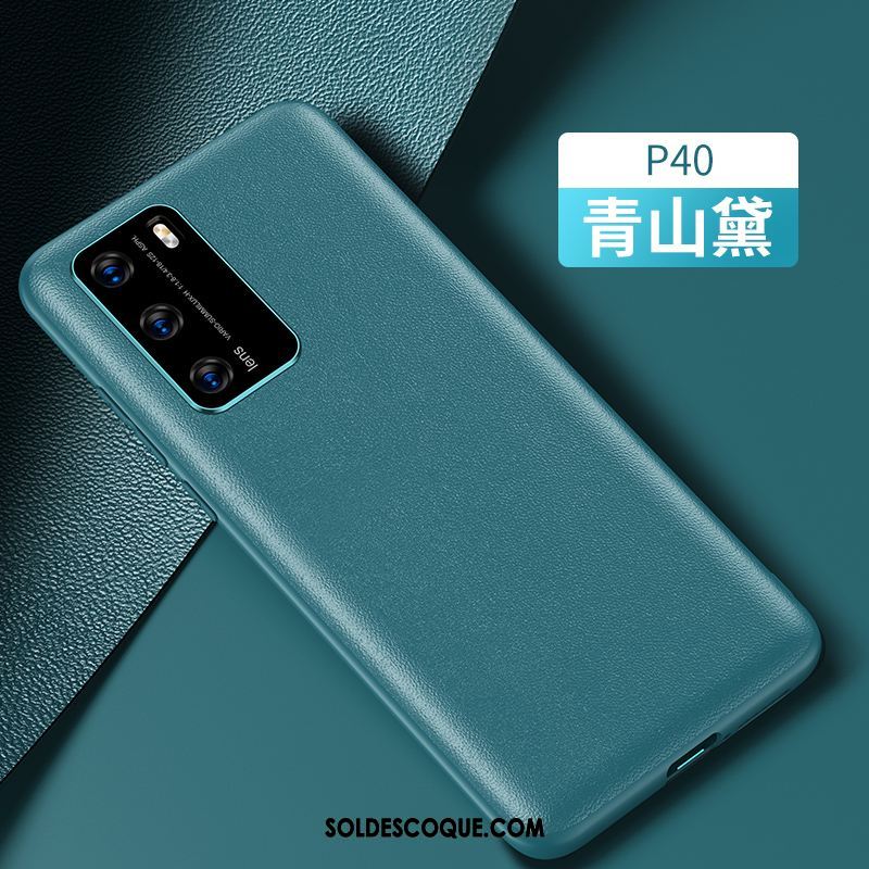 Coque Huawei P40 Luxe Cuir Noir Protection Téléphone Portable En Vente