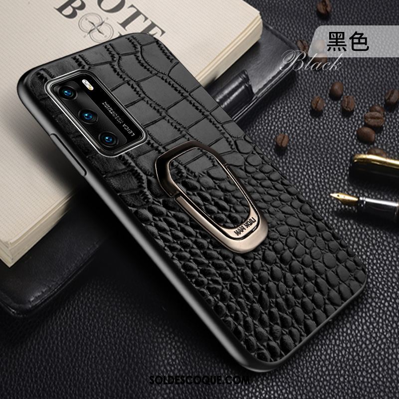 Coque Huawei P40 Marque De Tendance Incassable Étui En Cuir Anneau Personnalité En Ligne