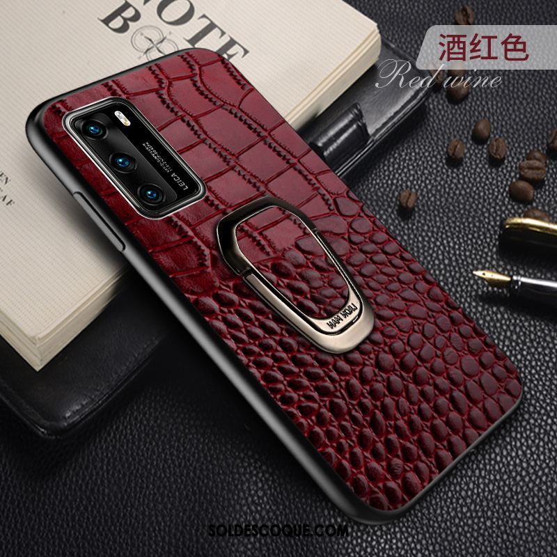 Coque Huawei P40 Marque De Tendance Incassable Étui En Cuir Anneau Personnalité En Ligne