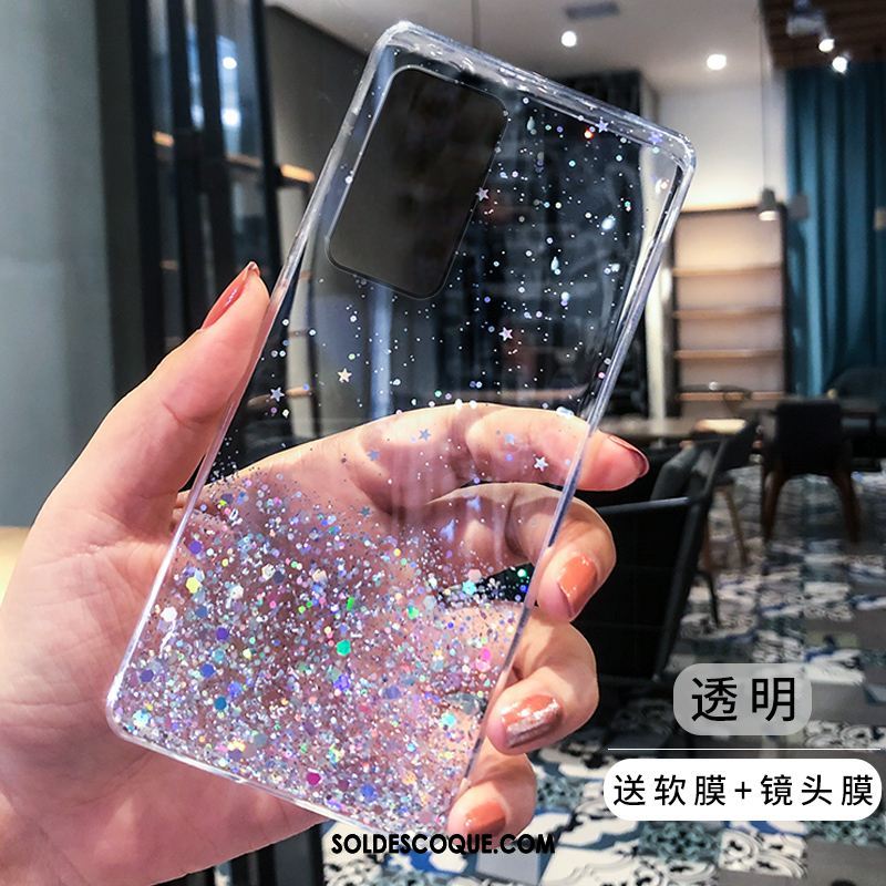 Coque Huawei P40 Net Rouge Silicone Transparent Argent Rose En Vente