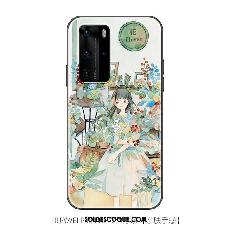 Coque Huawei P40 Pro Incassable Fluide Doux Art Original Net Rouge Housse Soldes