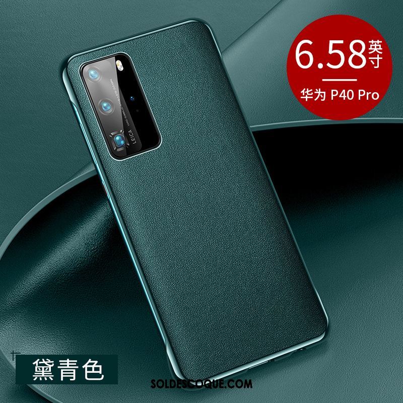 Coque Huawei P40 Pro Luxe Cuir Étui Net Rouge Nouveau En Vente