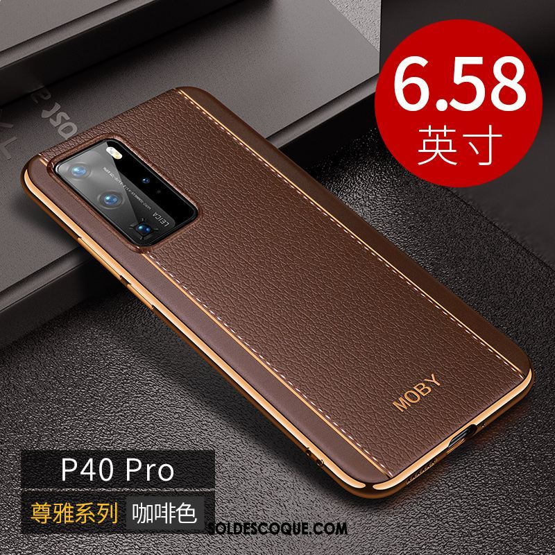 Coque Huawei P40 Pro Tout Compris Business Luxe Téléphone Portable Très Mince Housse Soldes