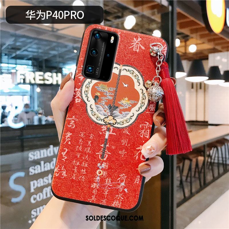 Coque Huawei P40 Pro Téléphone Portable À Franges Protection Rose Style Chinois En Vente
