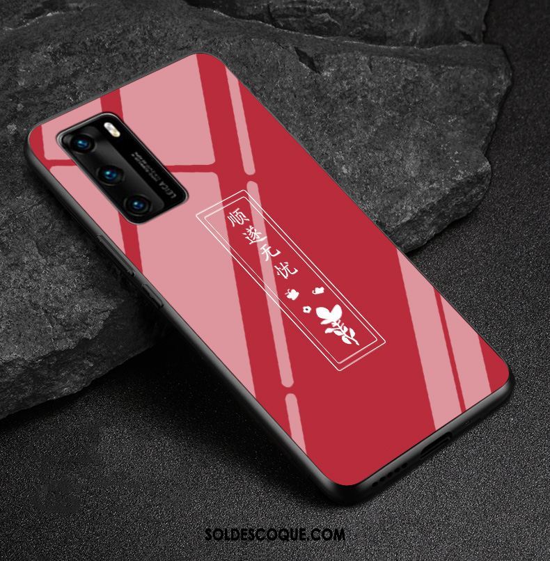 Coque Huawei P40 Tendance Rouge Art Incassable Téléphone Portable Pas Cher