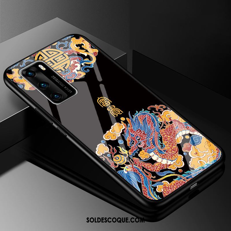 Coque Huawei P40 Tout Compris Noir Vintage Incassable Étui Soldes