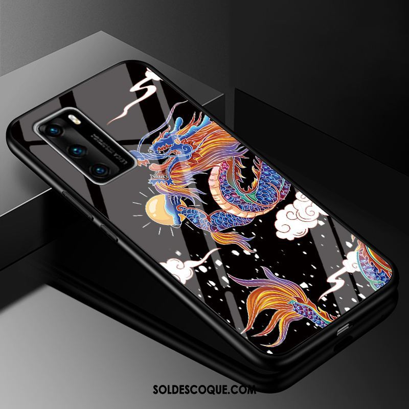 Coque Huawei P40 Tout Compris Noir Vintage Incassable Étui Soldes