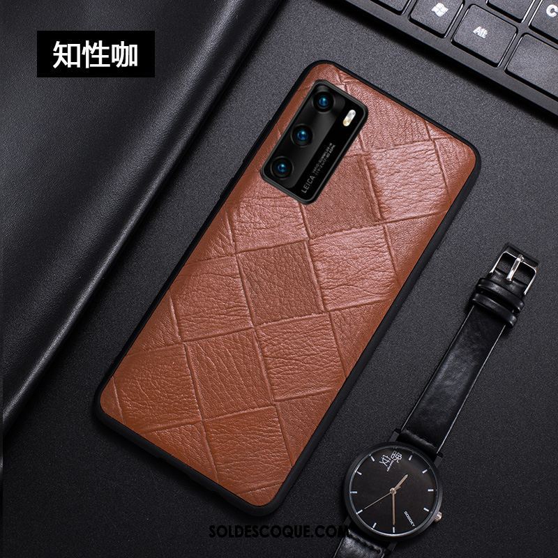 Coque Huawei P40 Très Mince Cuir Personnalisé Créatif Tout Compris Housse Pas Cher