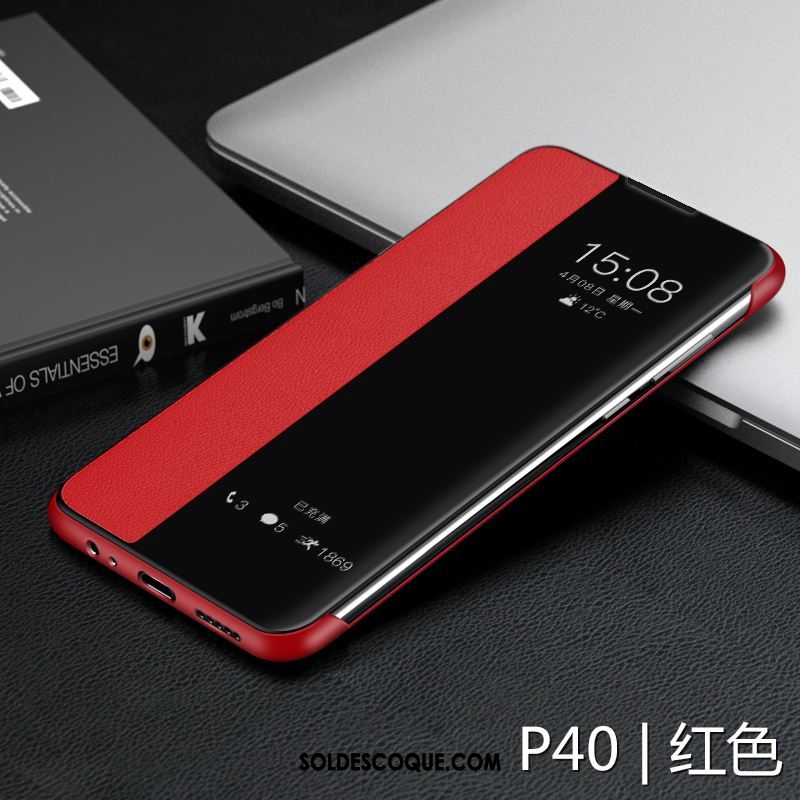 Coque Huawei P40 Étui Tout Compris Protection Cuir Véritable Incassable En Vente