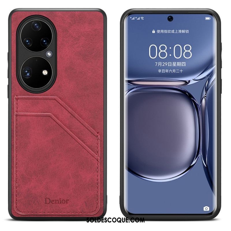 Coque Huawei P50 Pro Porte Cartes Double Fentes Denior