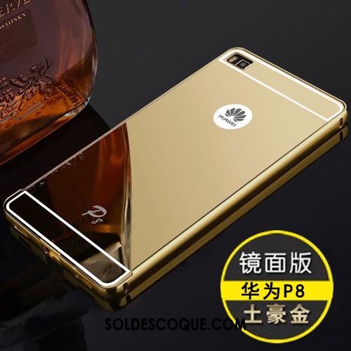 Coque Huawei P8 Argent Difficile Téléphone Portable Protection Miroir Soldes