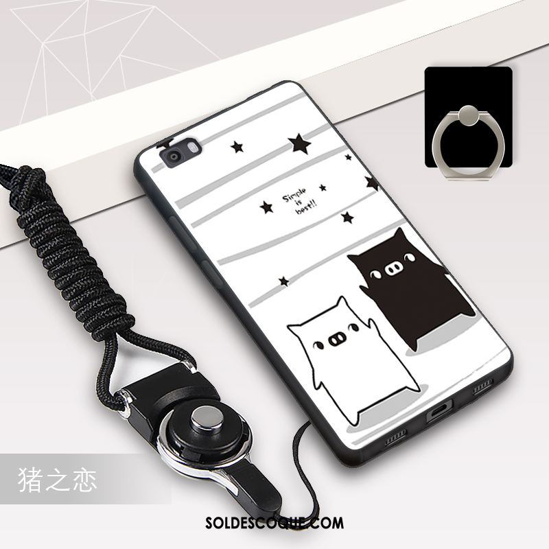 Coque Huawei P8 Lite Fluide Doux Tendance Délavé En Daim Jeunesse Étui Pas Cher