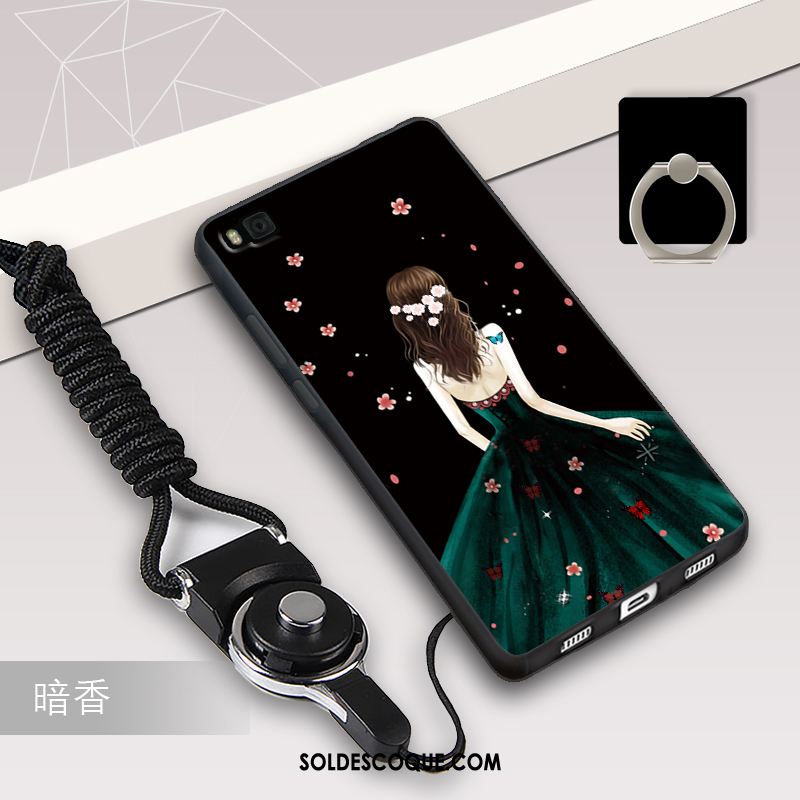 Coque Huawei P8 Lite Fluide Doux Tendance Délavé En Daim Jeunesse Étui Pas Cher