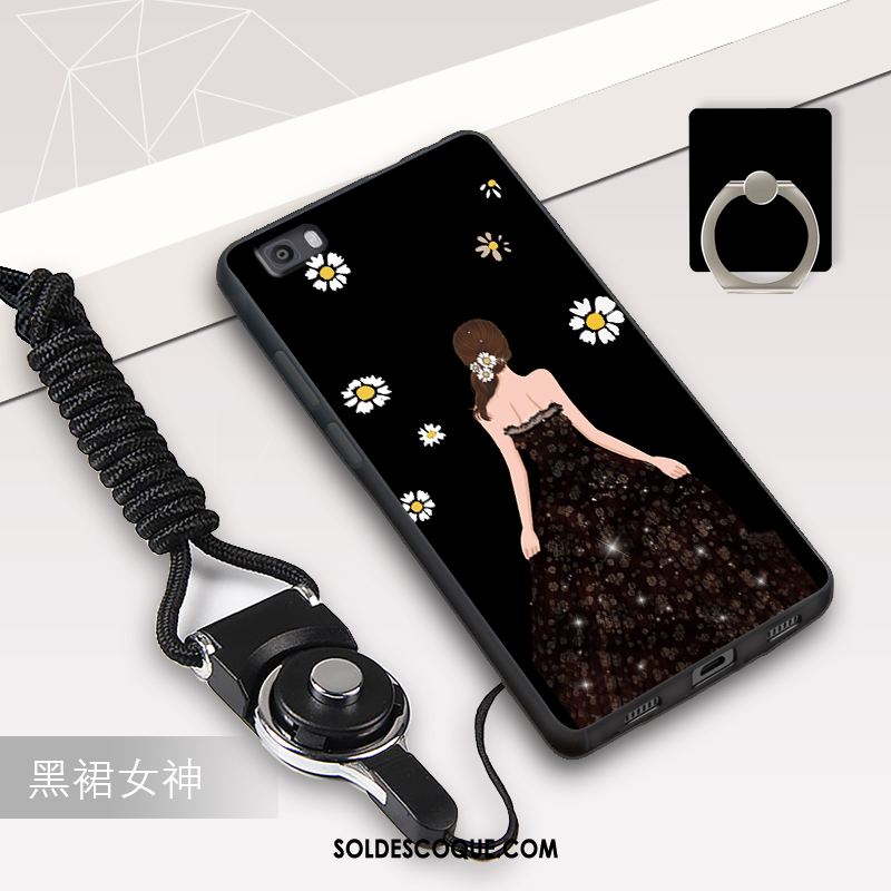 Coque Huawei P8 Lite Fluide Doux Tendance Délavé En Daim Jeunesse Étui Pas Cher