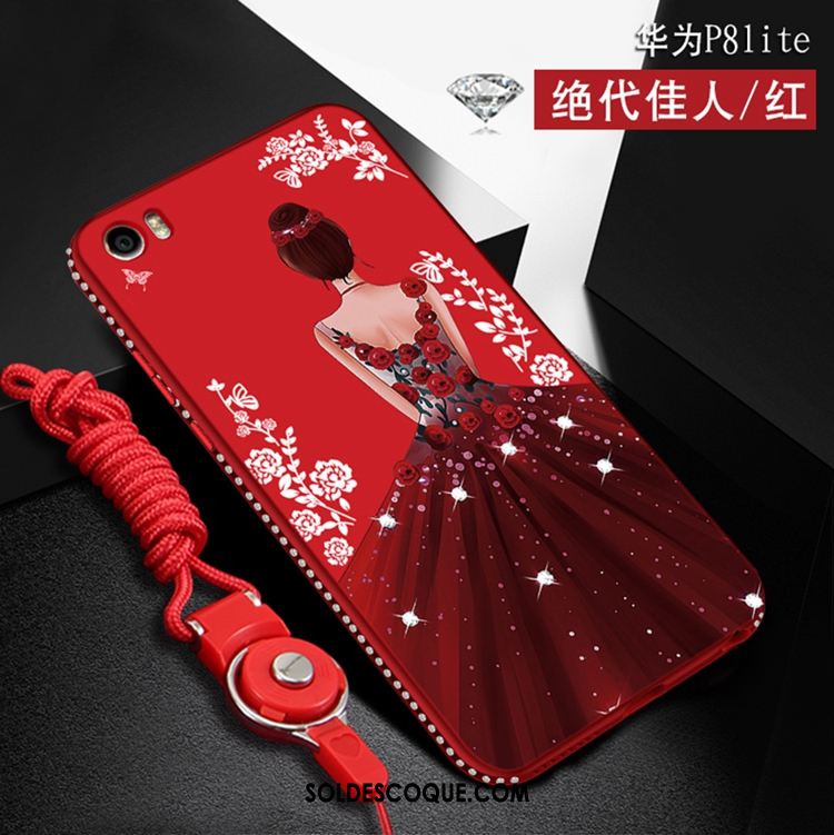 Coque Huawei P8 Lite Incruster Strass Étui Jeunesse Protection Fluide Doux Soldes