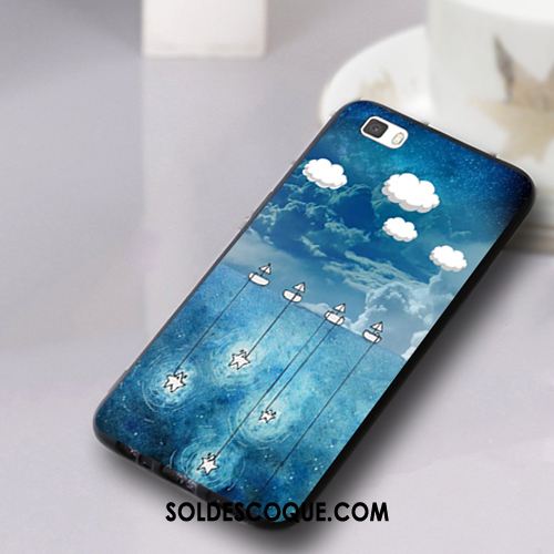 Coque Huawei P8 Lite Étui Téléphone Portable Silicone Fluide Doux Bleu Clair Pas Cher