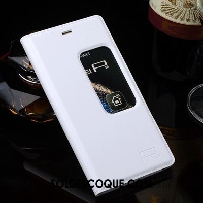 Coque Huawei P8 Protection Haute Vin Rouge Très Mince Étui En Cuir Soldes