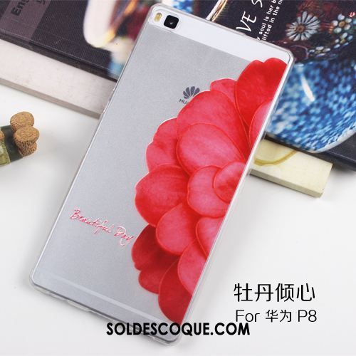 Coque Huawei P8 Protection Transparent Très Mince Téléphone Portable Gaufrage Housse Soldes