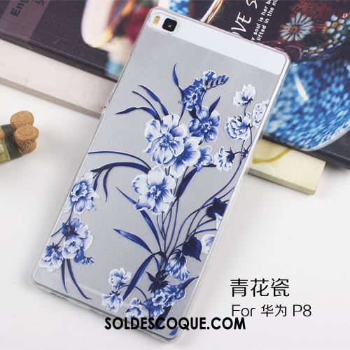 Coque Huawei P8 Protection Transparent Très Mince Téléphone Portable Gaufrage Housse Soldes