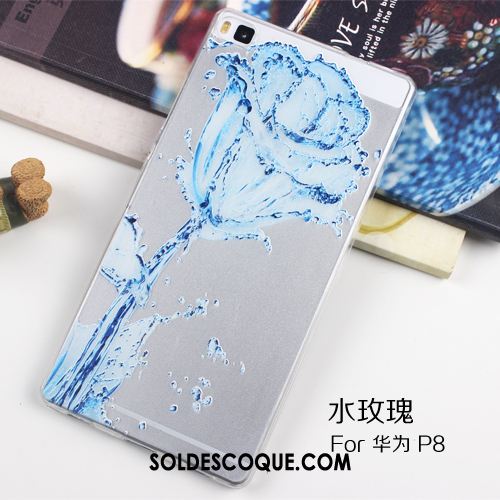 Coque Huawei P8 Protection Transparent Très Mince Téléphone Portable Gaufrage Housse Soldes