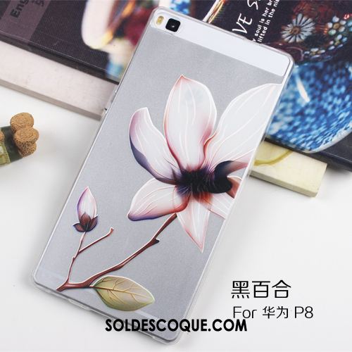 Coque Huawei P8 Protection Transparent Très Mince Téléphone Portable Gaufrage Housse Soldes