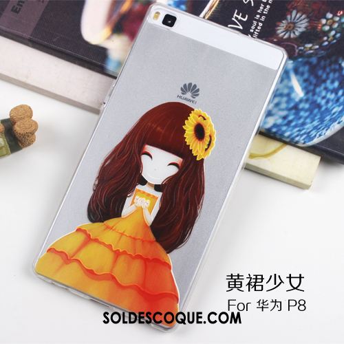 Coque Huawei P8 Protection Transparent Très Mince Téléphone Portable Gaufrage Housse Soldes