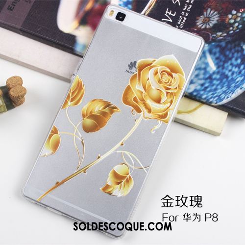 Coque Huawei P8 Protection Transparent Très Mince Téléphone Portable Gaufrage Housse Soldes