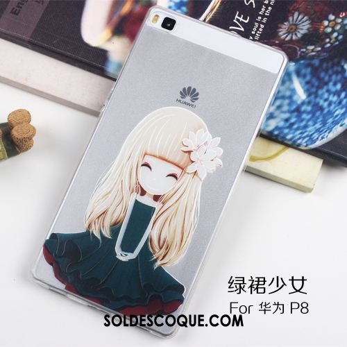 Coque Huawei P8 Protection Transparent Très Mince Téléphone Portable Gaufrage Housse Soldes