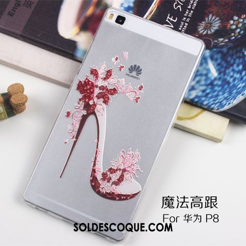 Coque Huawei P8 Protection Transparent Très Mince Téléphone Portable Gaufrage Housse Soldes