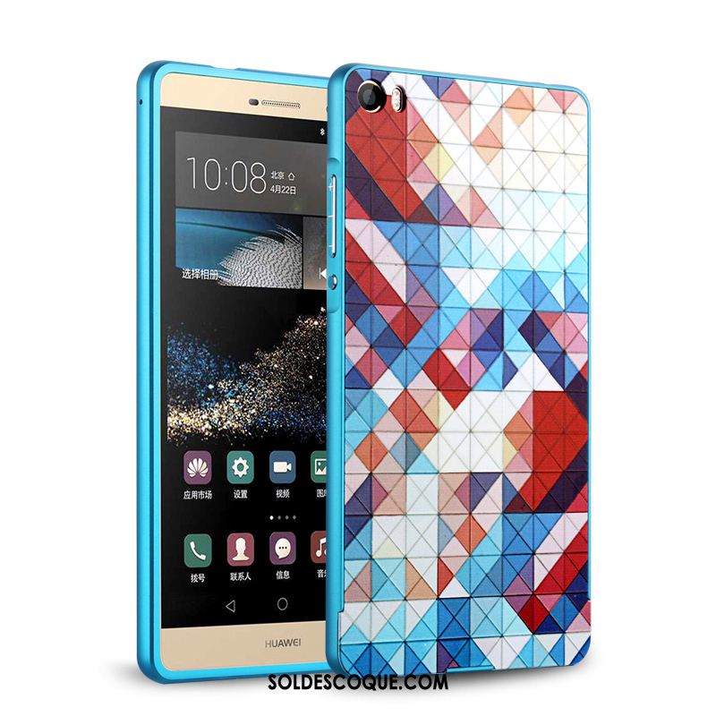 Coque Huawei P8 Étui Border Métal Anneau Tempérer France