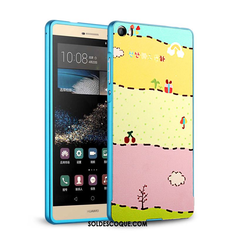 Coque Huawei P8 Étui Border Métal Anneau Tempérer France