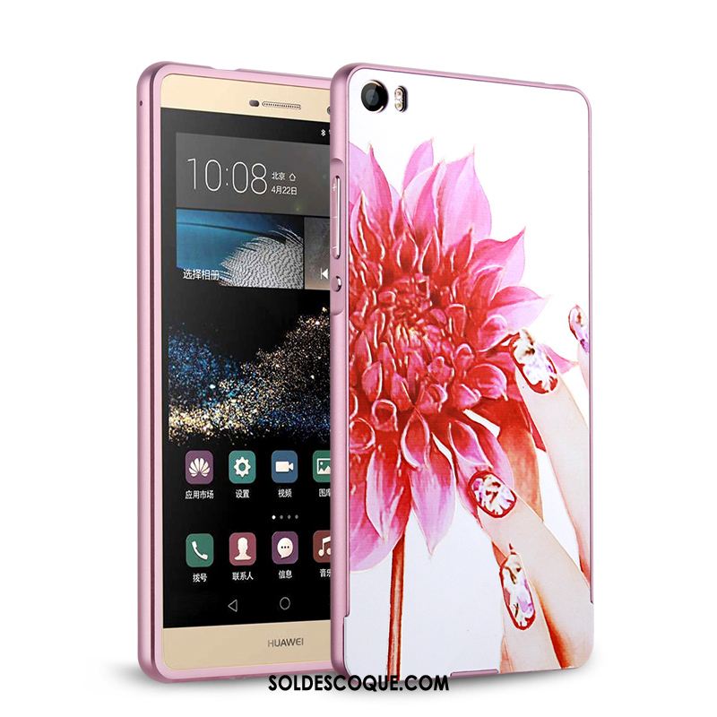 Coque Huawei P8 Étui Border Métal Anneau Tempérer France