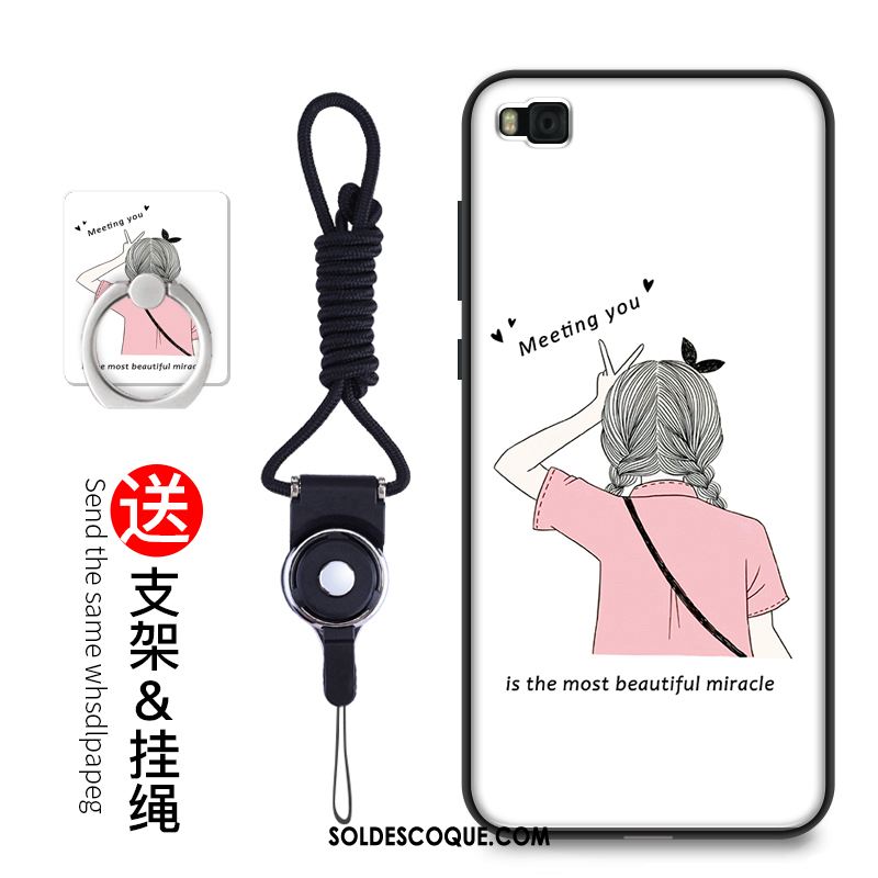 Coque Huawei P8 Étui Dessin Animé Protection Charmant Délavé En Daim En Vente