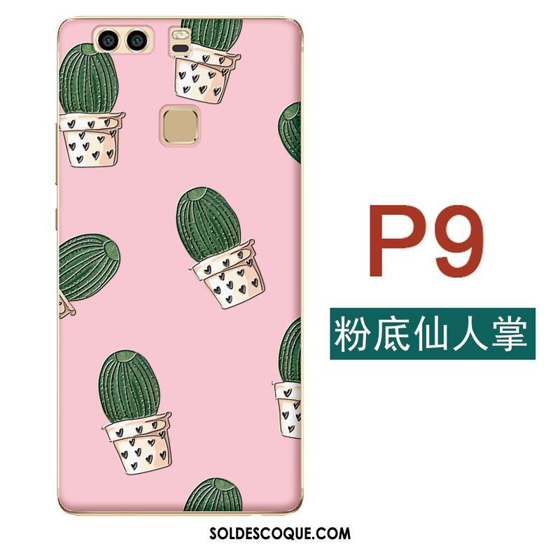 Coque Huawei P9 Fleurs Art Fluide Doux Gaufrage Silicone Pas Cher