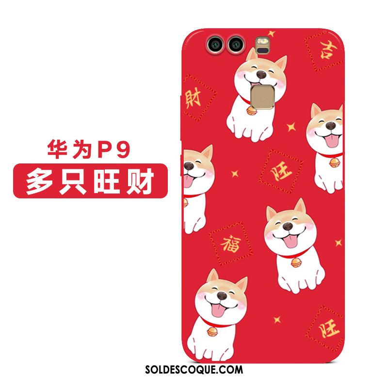 Coque Huawei P9 Fluide Doux Nouveau Incassable Dessin Animé Rouge Pas Cher