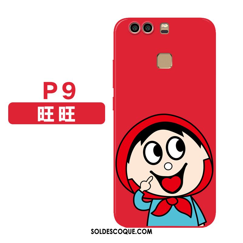 Coque Huawei P9 Fluide Doux Nouveau Incassable Dessin Animé Rouge Pas Cher