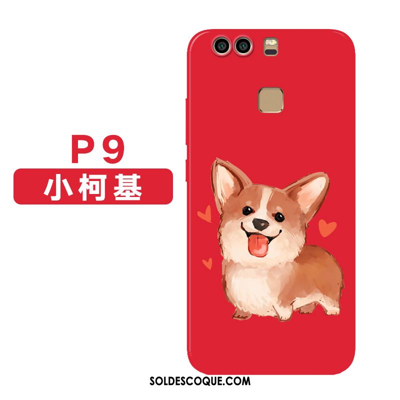 Coque Huawei P9 Fluide Doux Nouveau Incassable Dessin Animé Rouge Pas Cher