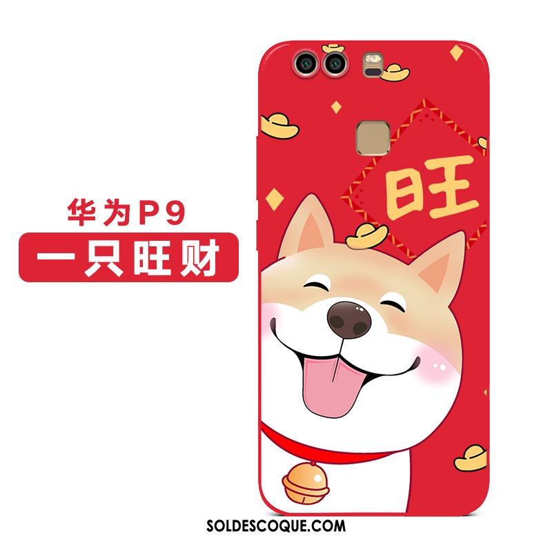 Coque Huawei P9 Fluide Doux Nouveau Incassable Dessin Animé Rouge Pas Cher