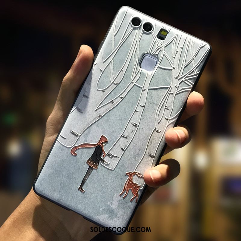 Coque Huawei P9 Incassable Téléphone Portable Dessin Animé Silicone Délavé En Daim Soldes