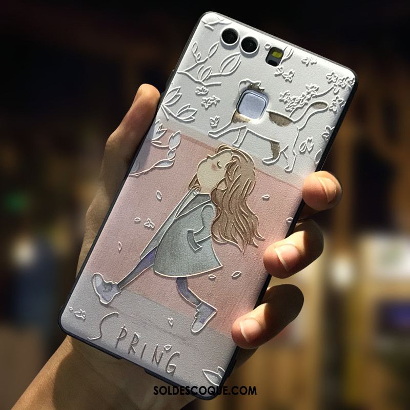 Coque Huawei P9 Incassable Téléphone Portable Dessin Animé Silicone Délavé En Daim Soldes