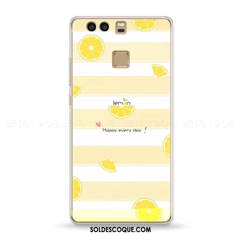 Coque Huawei P9 Jeunesse Citron Fruit Petit Gaufrage Soldes