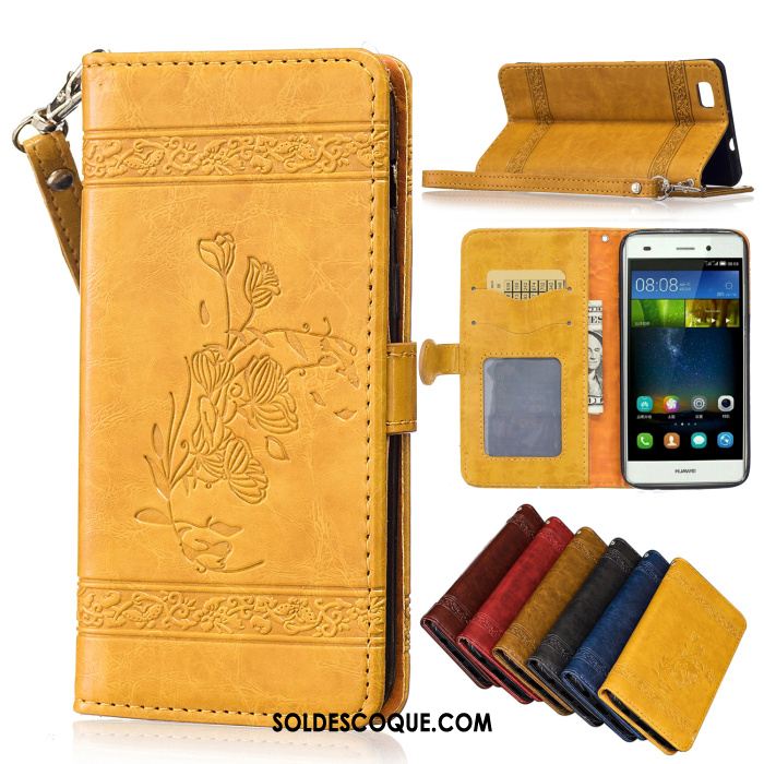 Coque Huawei P9 Lite Jaune Protection Étui En Cuir Clamshell Jeunesse Soldes